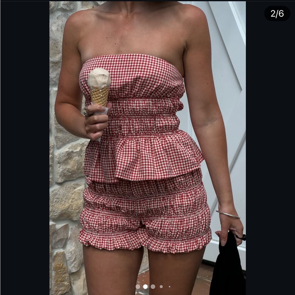 Rhythm gingham set Xs top and short
